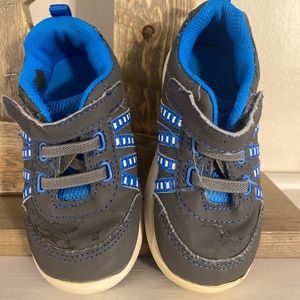 Gray/Blue Velcro Tennis Shoes